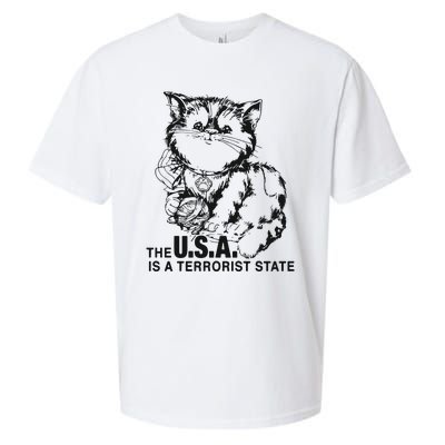 The Usa Is A Terrorist State Sueded Cloud Jersey T-Shirt