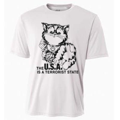 The Usa Is A Terrorist State Cooling Performance Crew T-Shirt