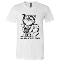 The Usa Is A Terrorist State V-Neck T-Shirt