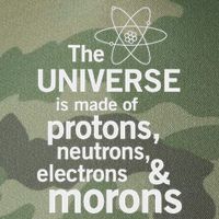 The Universe Is Made Of Protons Neutrons Electrons Moron Legacy Tie Dye Trucker Hat