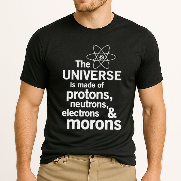 The Universe Is Made Of Protons Neutrons Electrons Moron Performance Shirt