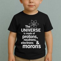 The Universe Is Made Of Protons Neutrons Electrons Moron Toddler T-Shirt