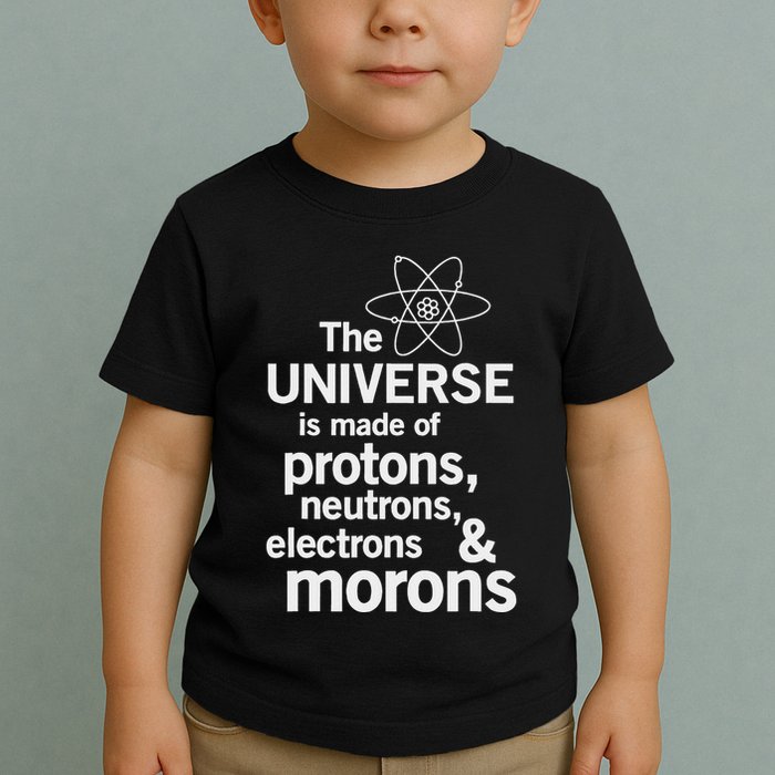 The Universe Is Made Of Protons Neutrons Electrons Moron Toddler T-Shirt