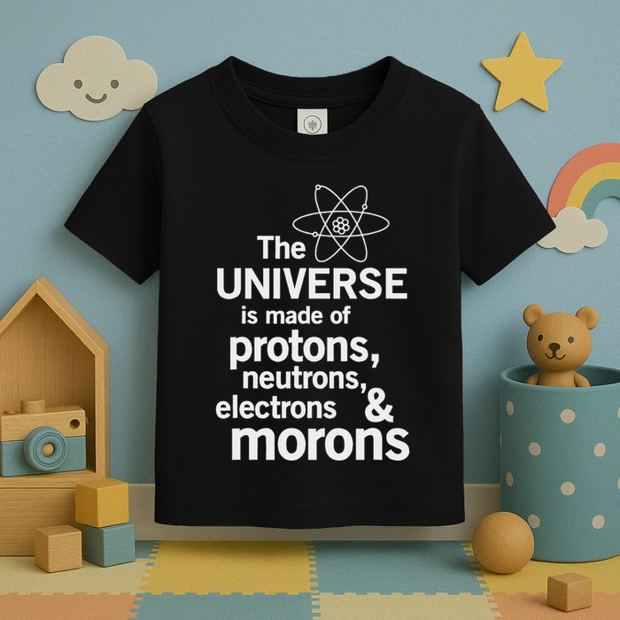 The Universe Is Made Of Protons Neutrons Electrons Moron Toddler T-Shirt