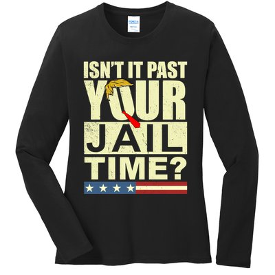 Trump Usa Isn’T It Past Your Jail Time Vintage Ladies Long Sleeve Shirt