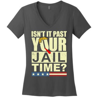 Trump Usa Isn’T It Past Your Jail Time Vintage Women's V-Neck T-Shirt