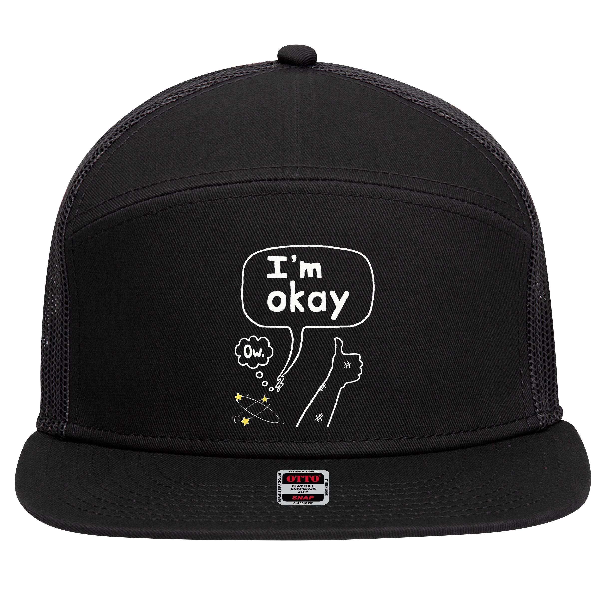 Thumbs Up IM Okay 7 Panel Mesh Trucker Snapback Hat