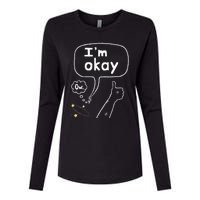 Thumbs Up IM Okay Womens Cotton Relaxed Long Sleeve T-Shirt