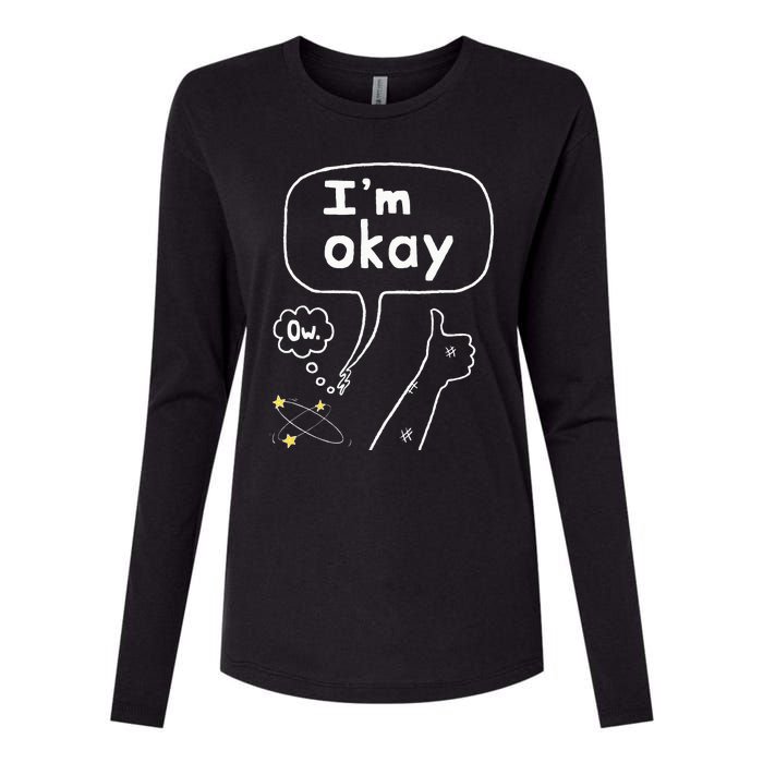 Thumbs Up IM Okay Womens Cotton Relaxed Long Sleeve T-Shirt