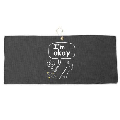 Thumbs Up IM Okay Large Microfiber Waffle Golf Towel