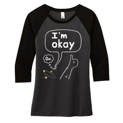 Thumbs Up IM Okay Women's Tri-Blend 3/4-Sleeve Raglan Shirt