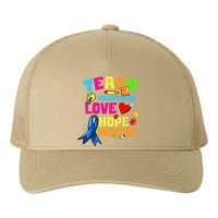 Teach Understand Love Inspire Autism Awareness For Teachers Yupoong Adult 5-Panel Trucker Hat