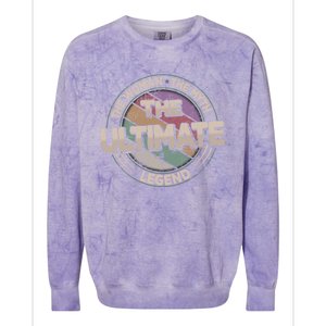 The Ultimate Legend Retro Frisbee Ladies Ultimate Gift Colorblast Crewneck Sweatshirt