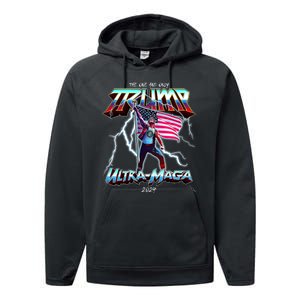 Trump Ultra Maga 2024 Funny Performance Fleece Hoodie