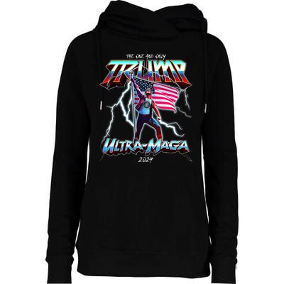 Trump Ultra Maga 2024 Funny Womens Funnel Neck Pullover Hood