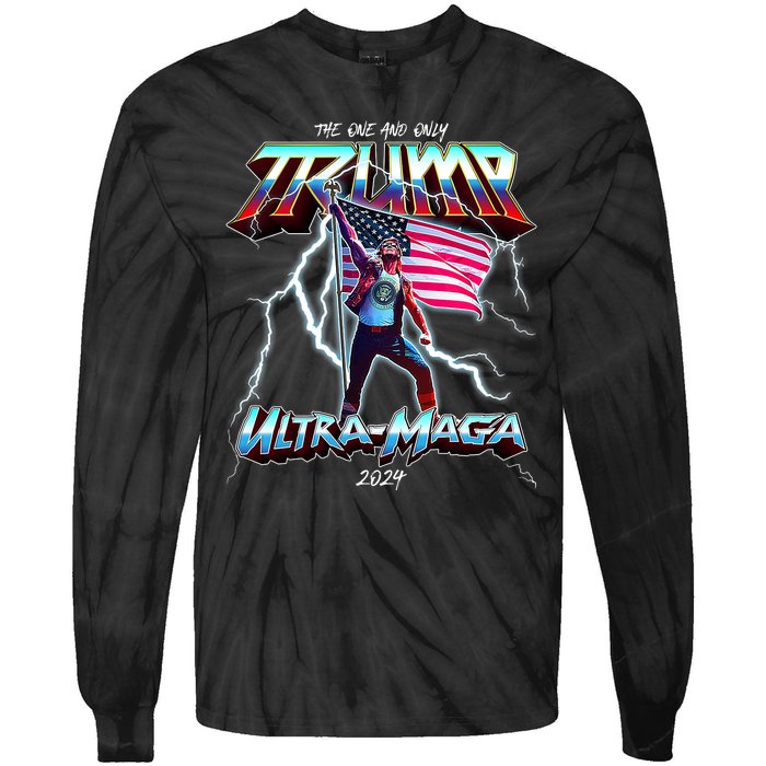 Trump Ultra Maga 2024 Funny Tie-Dye Long Sleeve Shirt