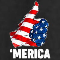 Thumbs Up Merica USA American Flag 7 Panel Mesh Trucker Snapback Hat