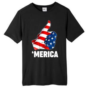 Thumbs Up Merica USA American Flag Tall Fusion ChromaSoft Performance T-Shirt