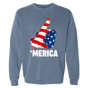 Thumbs Up Merica USA American Flag Garment-Dyed Sweatshirt