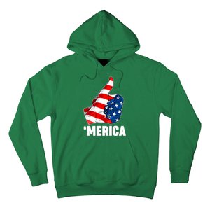 Thumbs Up Merica USA American Flag Hoodie