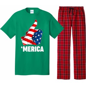 Thumbs Up Merica USA American Flag Pajama Set