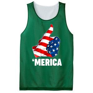 Thumbs Up Merica USA American Flag Mesh Reversible Basketball Jersey Tank