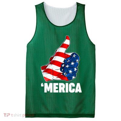 Thumbs Up Merica USA American Flag Mesh Reversible Basketball Jersey Tank