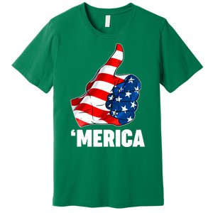 Thumbs Up Merica USA American Flag Premium T-Shirt