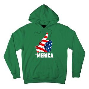 Thumbs Up Merica USA American Flag Tall Hoodie