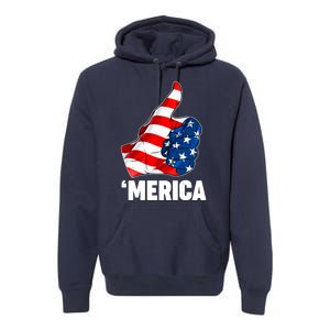 Thumbs Up Merica USA American Flag Premium Hoodie