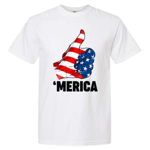 Thumbs Up Merica USA American Flag Garment-Dyed Heavyweight T-Shirt