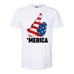 Thumbs Up Merica USA American Flag Softstyle CVC T-Shirt