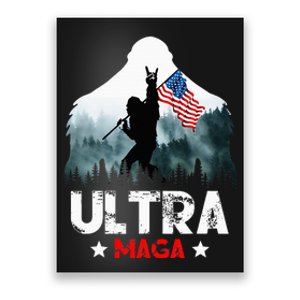 Trump Ultra Maga Funny Bigfoot Bring Flag For Republican Poster