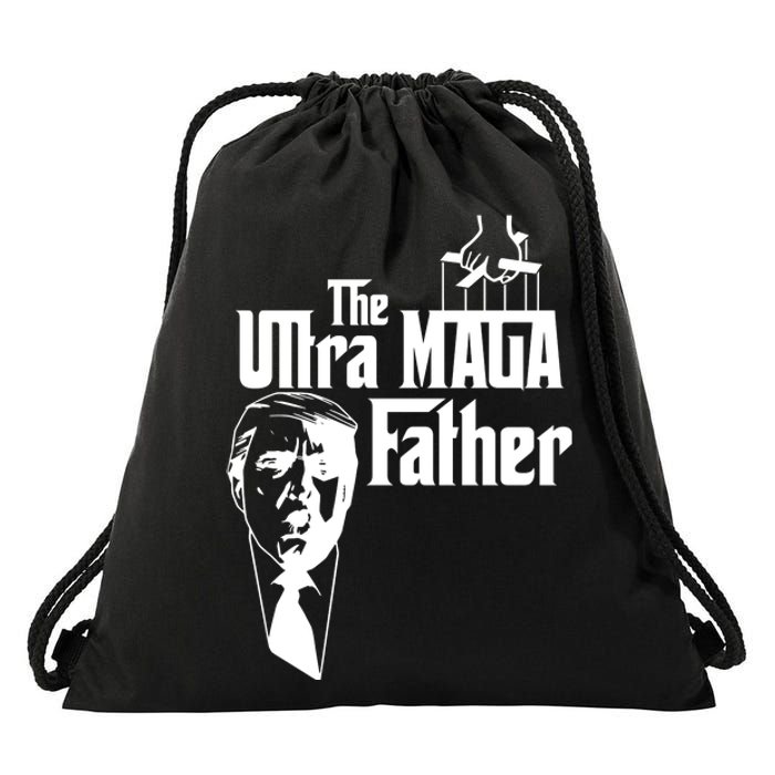 The Ultra MAGA Father Trump 2024 USA Parody Drawstring Bag