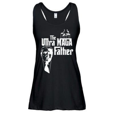 The Ultra MAGA Father Trump 2024 USA Parody Ladies Essential Flowy Tank