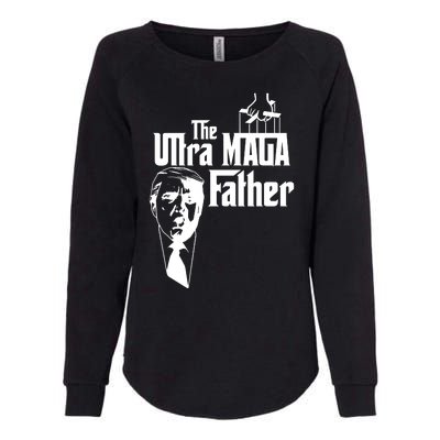 The Ultra MAGA Father Trump 2024 USA Parody Womens California Wash Sweatshirt