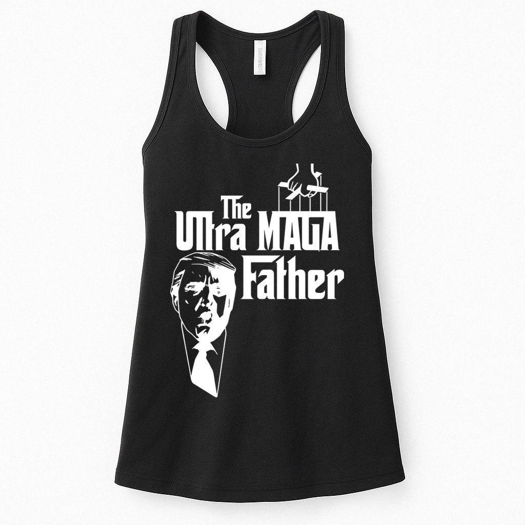 The Ultra MAGA Father Trump 2024 USA Parody Womens Tank Top