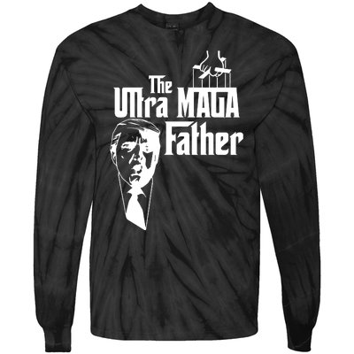 The Ultra MAGA Father Trump 2024 USA Parody Tie-Dye Long Sleeve Shirt