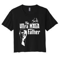 The Ultra MAGA Father Trump 2024 USA Parody Women's Crop Top Tee