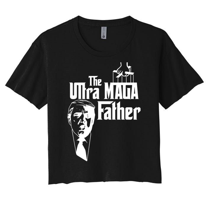 The Ultra MAGA Father Trump 2024 USA Parody Women's Crop Top Tee