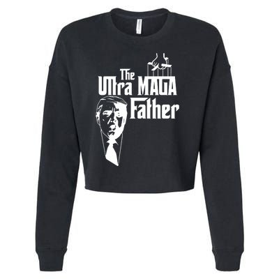 The Ultra MAGA Father Trump 2024 USA Parody Cropped Pullover Crew