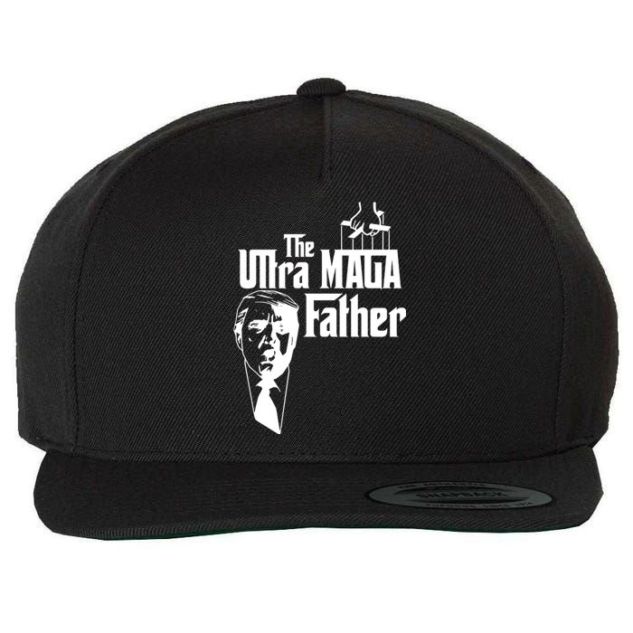 The Ultra MAGA Father Trump 2024 USA Parody Wool Snapback Cap