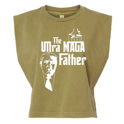 The Ultra MAGA Father Trump 2024 USA Parody Garment-Dyed Women's Muscle Tee