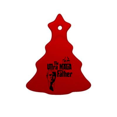 The Ultra MAGA Father Trump 2024 USA Parody Ceramic Tree Ornament