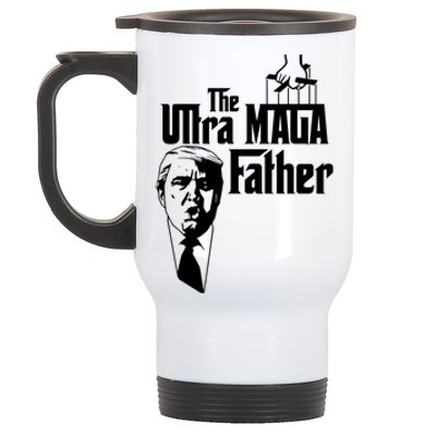 The Ultra MAGA Father Trump 2024 USA Parody Stainless Steel Travel Mug