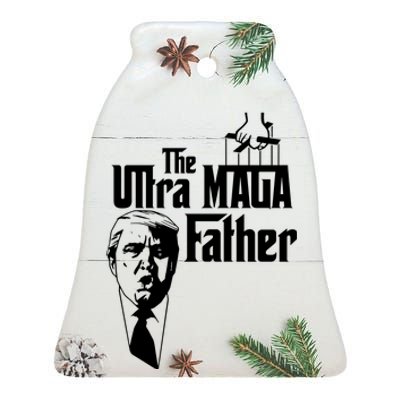 The Ultra MAGA Father Trump 2024 USA Parody Ceramic Bell Ornament