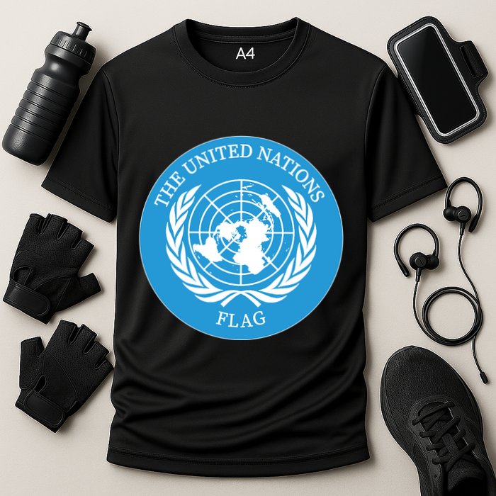 The United Nations Flag Cooling Performance Crew T-Shirt