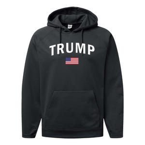 Trump Us President Sports American 2024 Maga Usa Flag Performance Fleece Hoodie