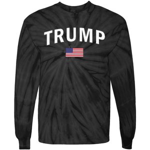 Trump Us President Sports American 2024 Maga Usa Flag Tie-Dye Long Sleeve Shirt