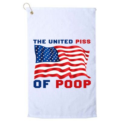 The United Piss Of Poop American Flag Saying Golf Towel
